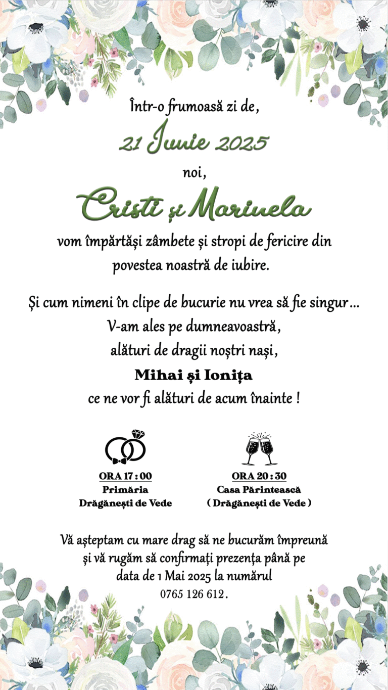 Invitatie Cristi si Marinela 2