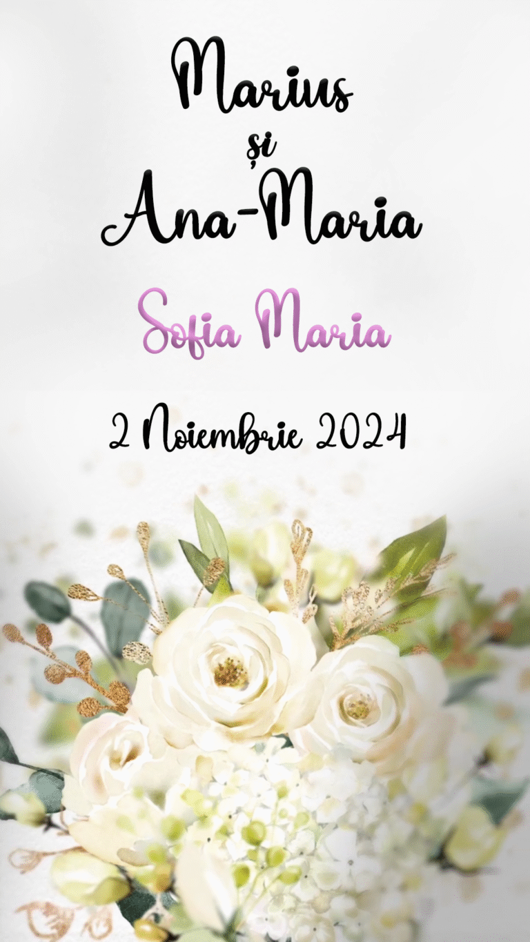 invitatie digitala flori albe - ana maria 1