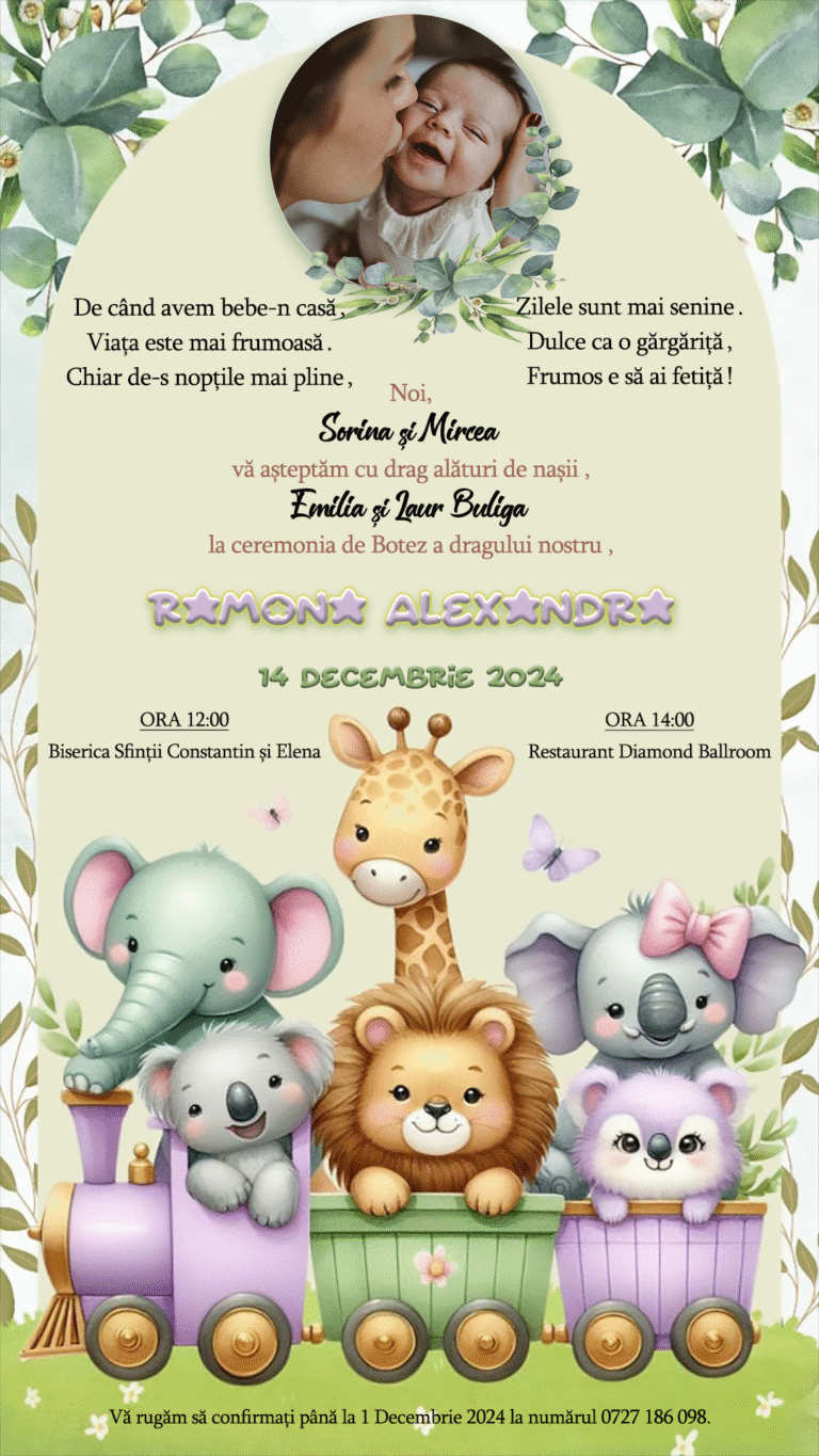 animalute invitatie fetita